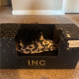INC International Concepts Satin Pom Slide Slippers